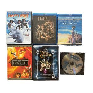 Lot 6 DVD Blu Ray Movies Wonder‎ Woman Hobbit Nausicaa Lion King Dark Crystal